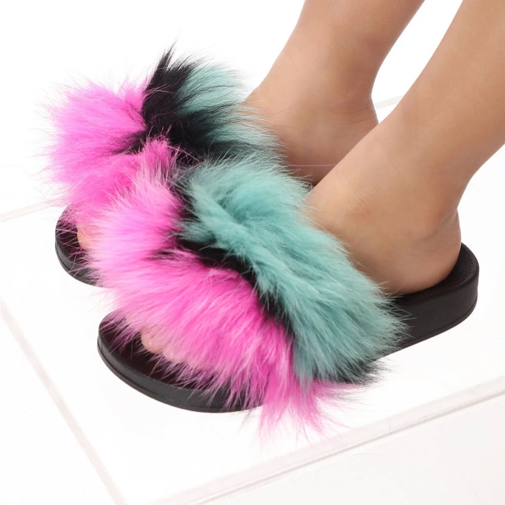 Mini Rainbow Baby Slides - Green/Combo